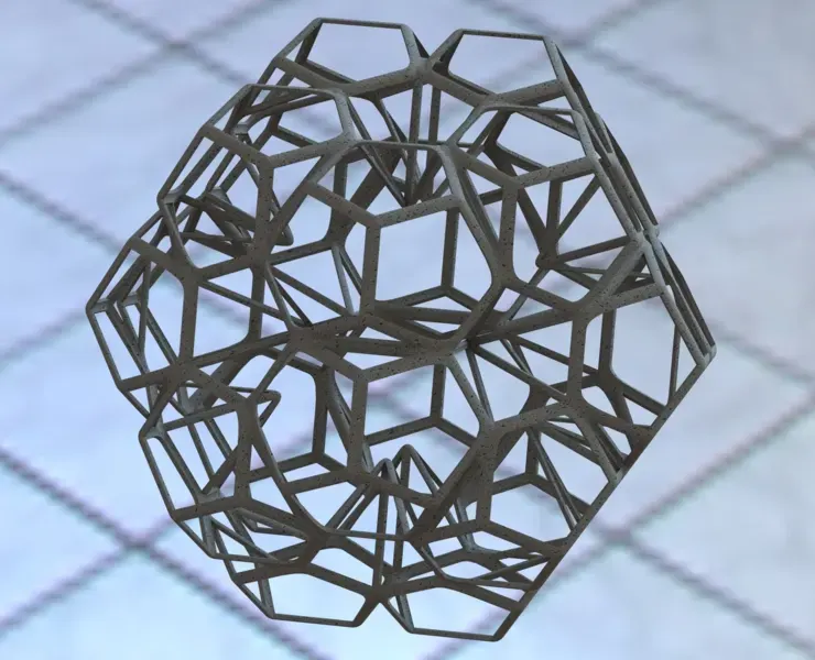 Wireframe Shape Penta Flake Dodecahedron