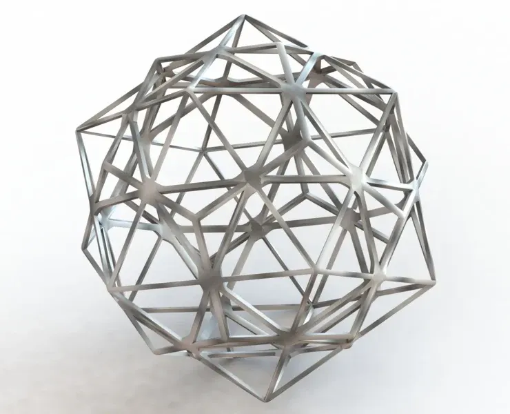 Wireframe Shape Compound of Dodecahedron and Icosahedron