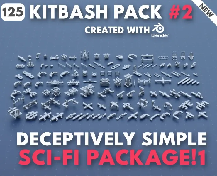 Sci-Fi Greeble Kitbash Pack #2 //125 Models