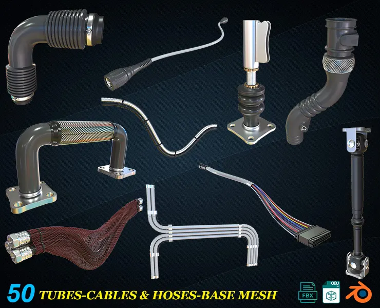 50 Tubes-Cables &amp; Hoses_Base Mesh