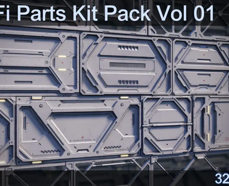 Sci-Fi Parts Kit Pack Vol 01 Frames-PBR