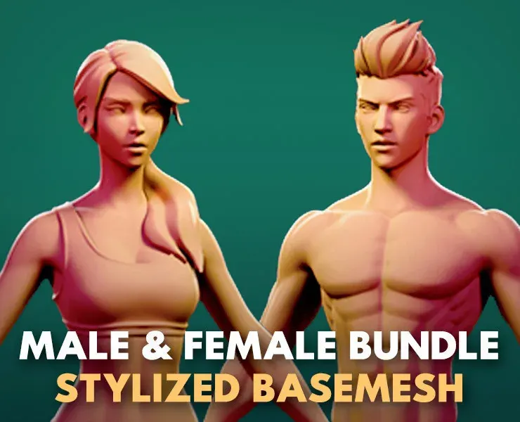 Male & Female Bundle Stylized Basemesh