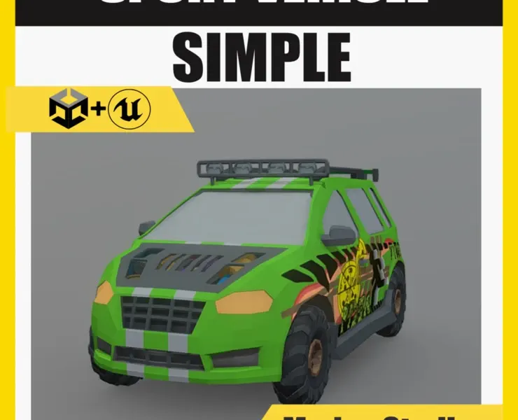 Low Poly Post Apocalypse Simple Sport Car