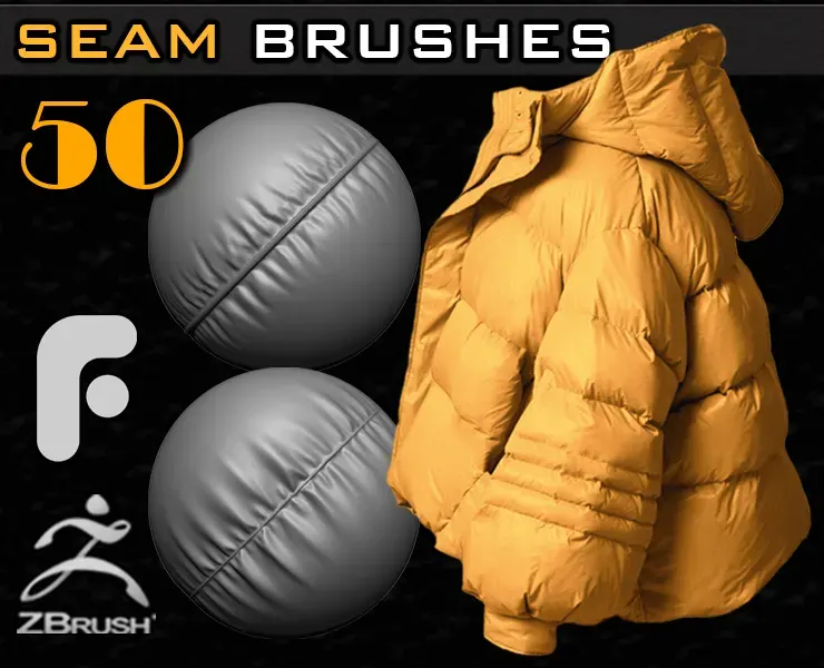 50 Seam Brushes Without Stitches (4k)+Alpha -Vol 07