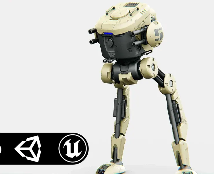 M-200 WALKER Auto-Rig Pro Rigged For Mixamo, Unreal Engine Unity