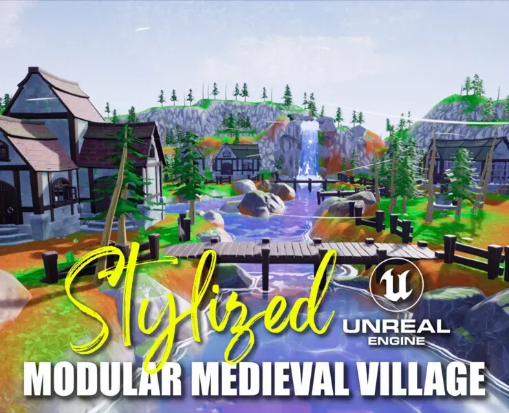 Stylized Modular Medieval Village Pack