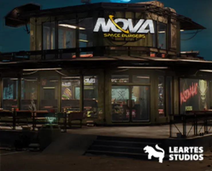 Nova Space Burgers / Cyberpunk Abandoned Restaurant