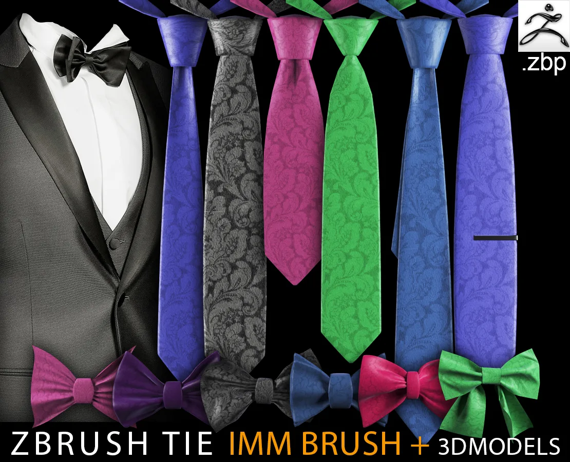 zbrush tie IMM brush bundle + 3d formats