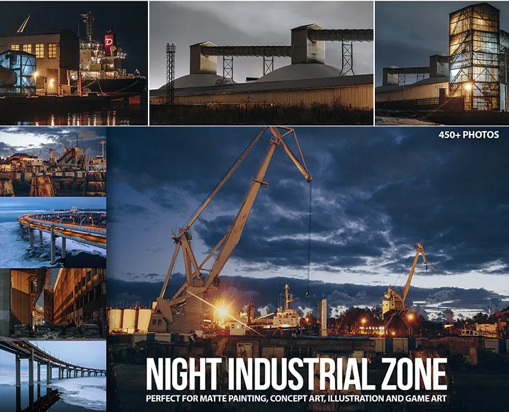 450+ Night Industrial Zone Reference Pictures