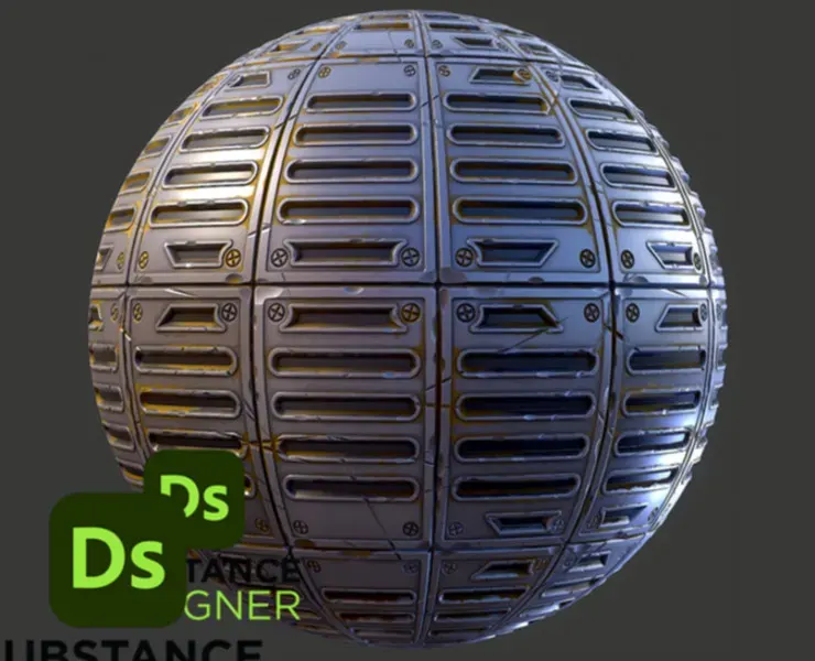 Stylized Metal Grate - Substance 3D Designer + Sbsar File