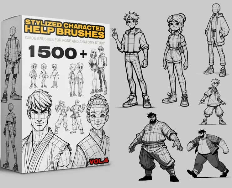 1500 Stylized Character Helpbrushes