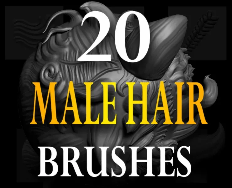 Zbrush + Blender - Male Hair VDM Brush