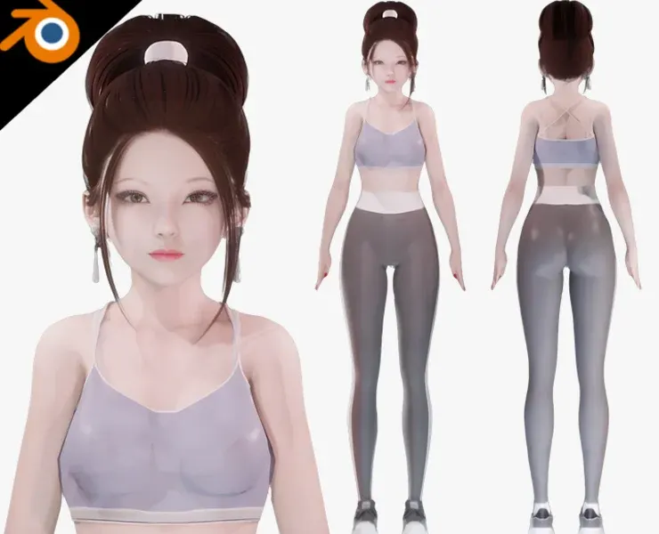 Sport Girl - Realistic Female Character - Blender Eevee