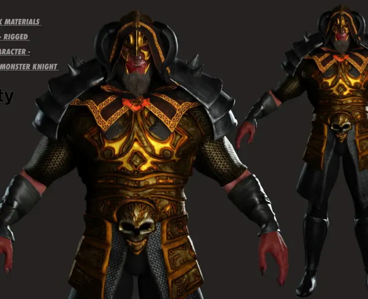 AAA 3D GAME READY FANTASY MALE CHARACTER - MONSTER WARRIOR 01