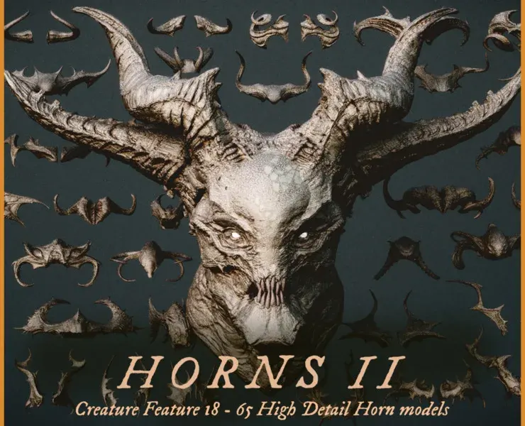 Horns Volume 2 : 65 Horns for quick design and kitbashing