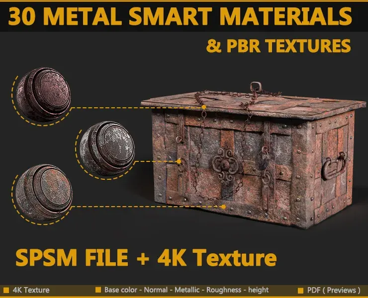 30 METAL SMART MATERIALS & PBR TEXTURES