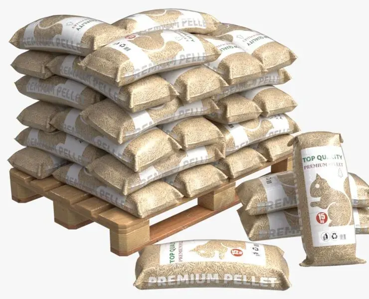 Pellet fuel sacks