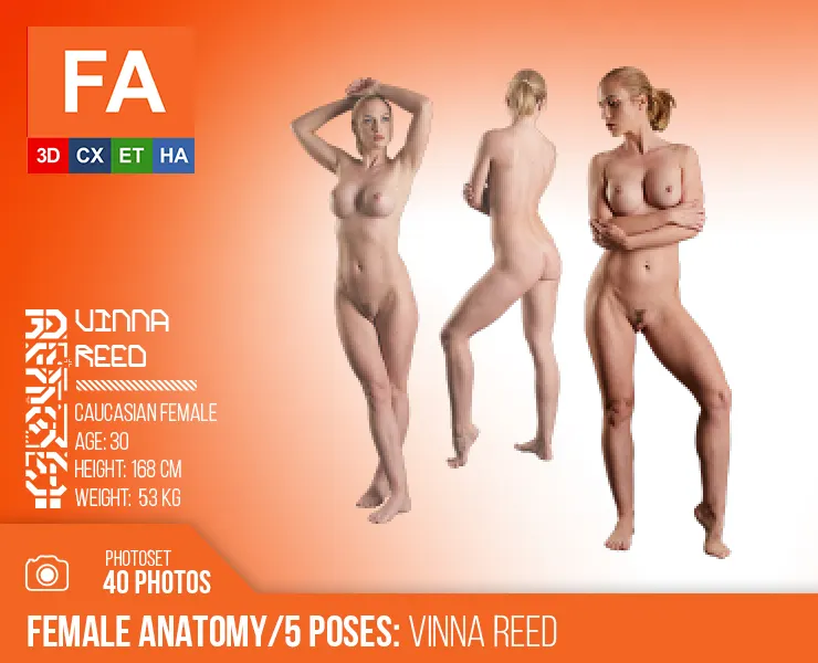 Female Anatomy | Vinna Reed 5 Various Poses | 40 Photos