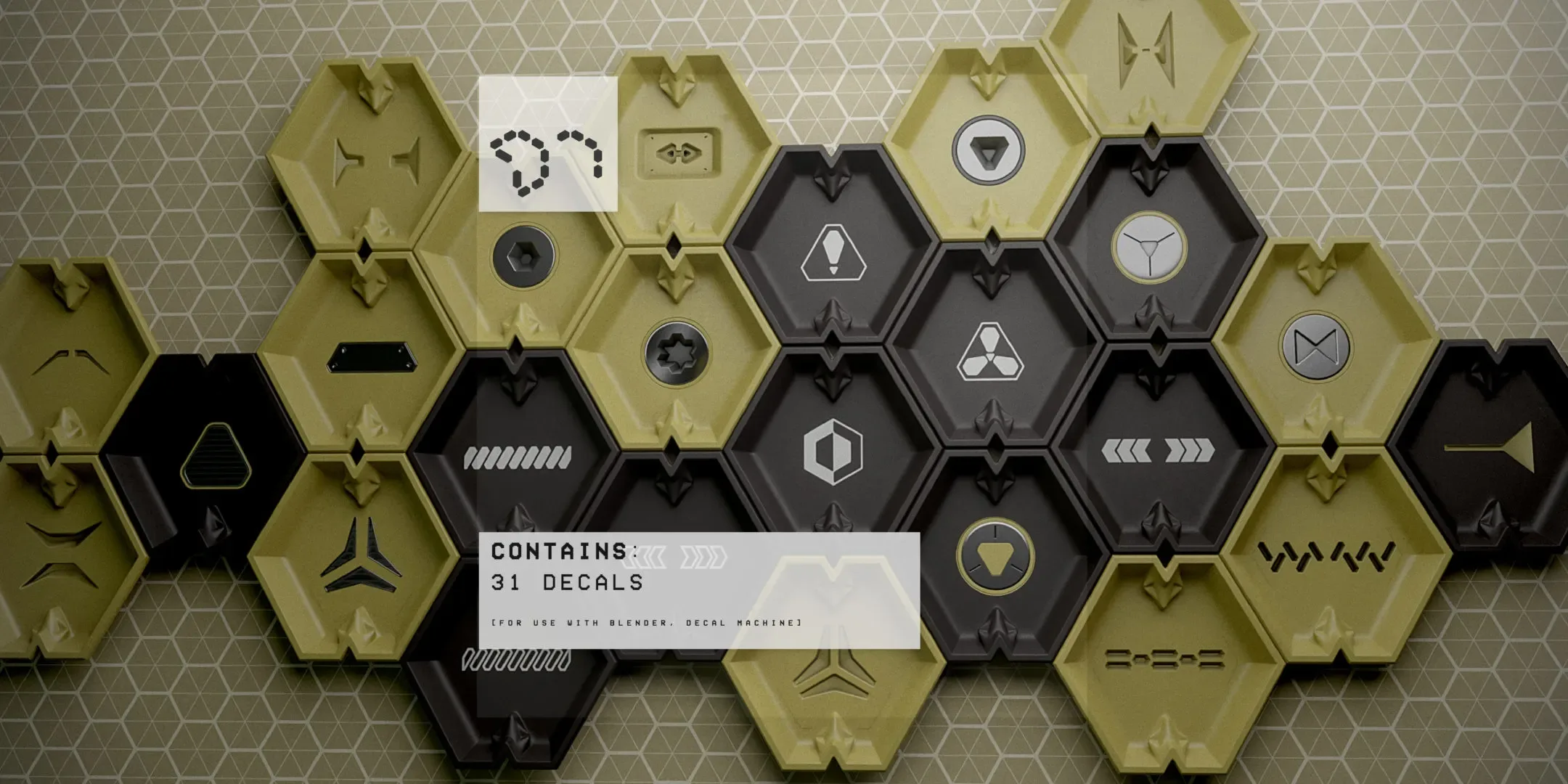 HEXES Mini Pack 01 for Blender &amp; Decal Machine