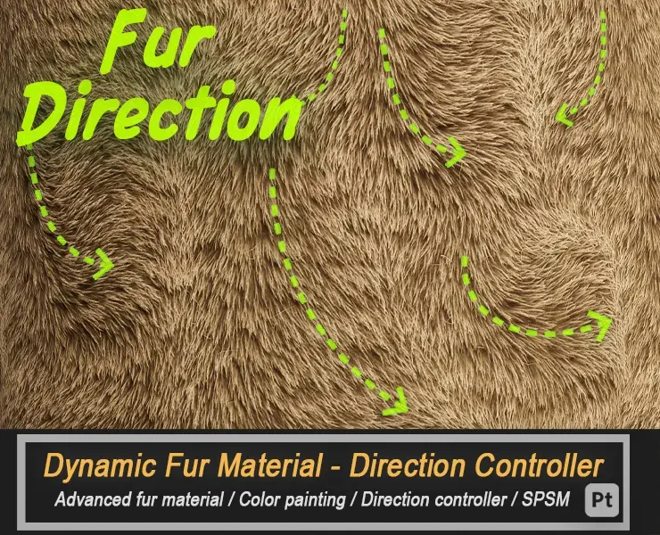 Dynamic Advanced Fur and Feather Material - Direction Controller - Substance Painter (SPSM) Vol.17