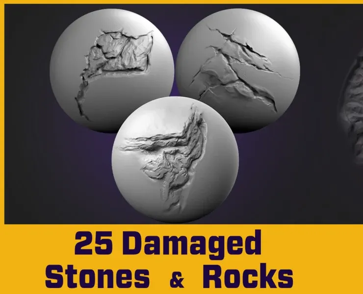 25 VDM 4kAlpha Damaged Stones&Rocks Vol 1