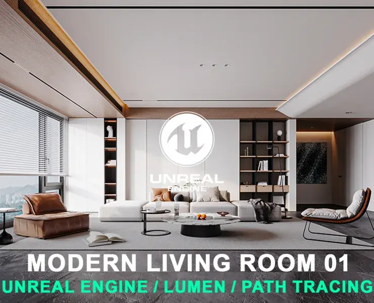 Modern Living Room 01 for Unreal Engine