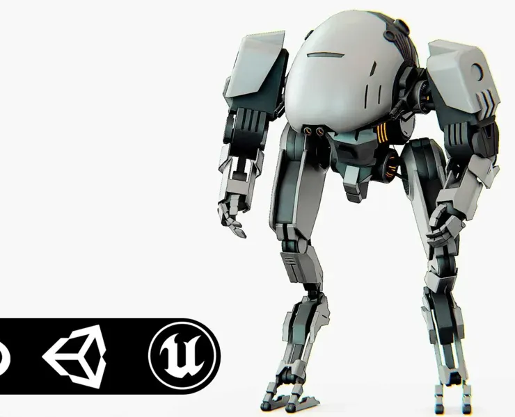 COMBAT DROID OMRON  Auto-Rig Pro Rigged For Mixamo, Unreal Engine, Unity