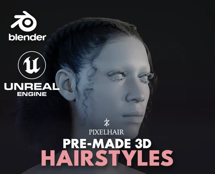 Hairstyle - Braids 002 (Hair for blender/ unreal engine / metahuman) Afro hair | Kinky hair | 4c Hair | African / African American Hair