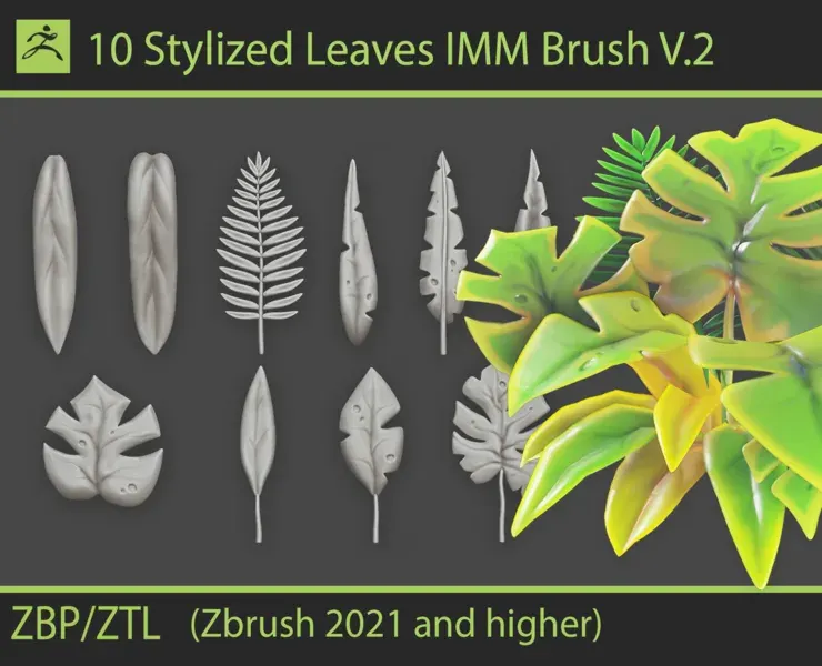 Stylized Leaves IMM Brushes V.2