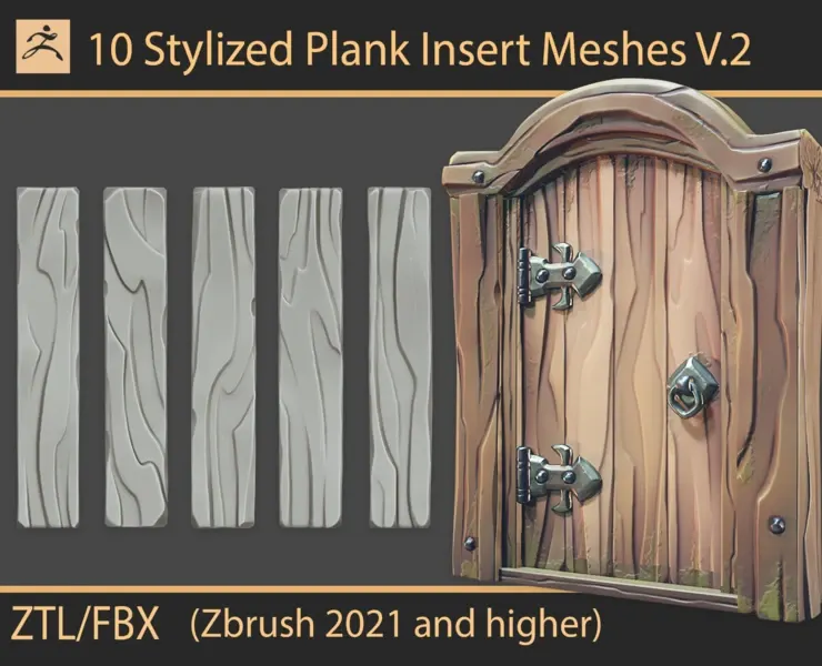 Stylized Plank Insert Meshes V.2