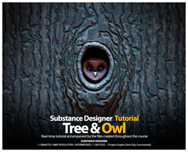 Substance Designer Tutorial | Tree Bark & Owl