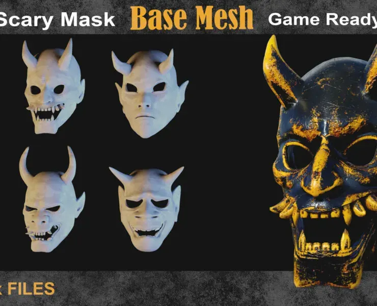 20 Scary Mask BaseMesh vol 5