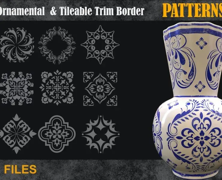 1400 Ornamental & Tileable Trim Border Patterns vol6