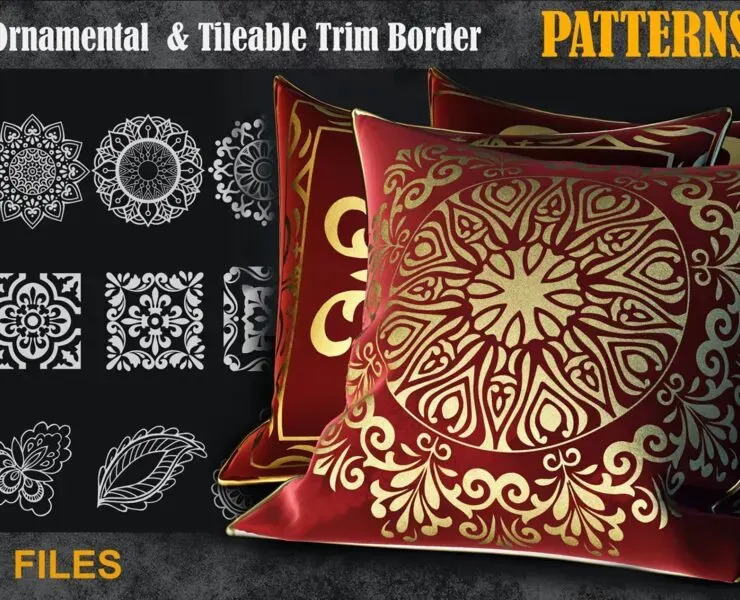 1300 Ornamental & Tileable Trim Border Patterns vol4