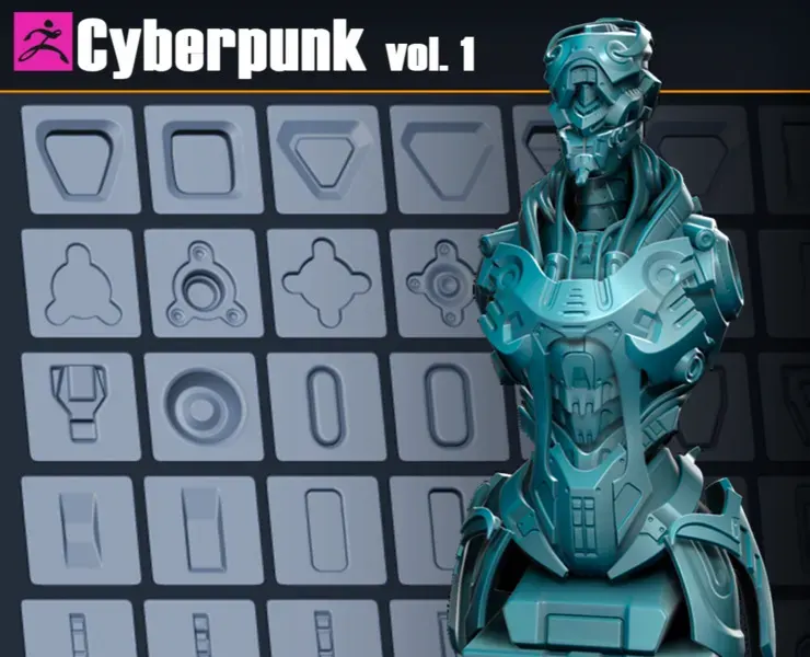 Cyberpunk vol. 1 | 120 Hard Surface VDM Brushes for Zbrush