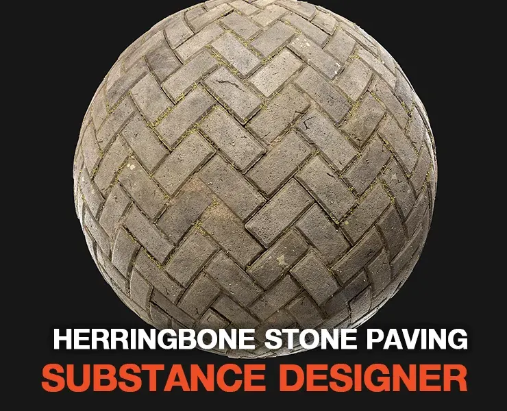 Herringbone Stone Paving