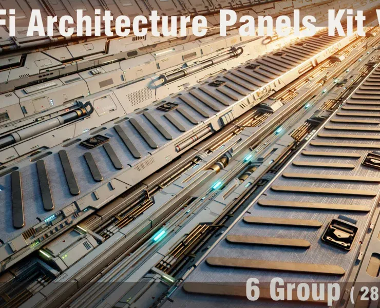 Sci-Fi Architecture Panels Kit Vol 01 Walls-PBR