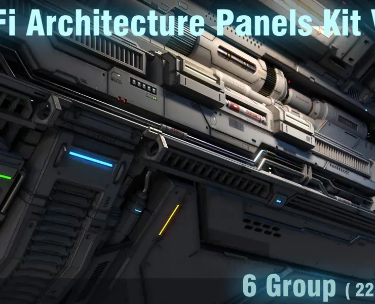 Sci-Fi Architecture Panels Kit Vol 02 Walls-PBR