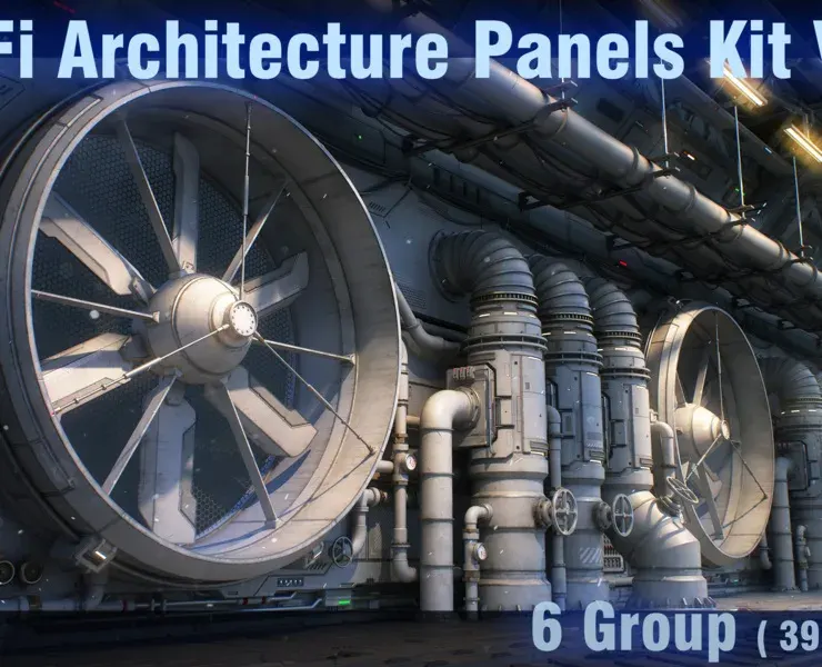 Sci-Fi Architecture Panels Kit Vol 03 Walls-PBR