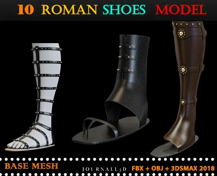 10 roman shoes basemesh