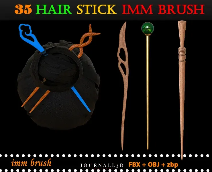 35 HAIR sticks imm brush