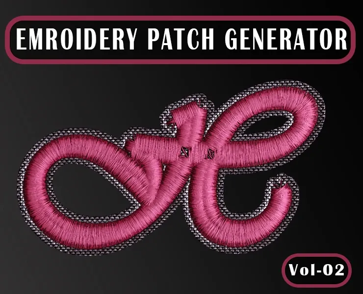 Embroidery Patch Generator + 30 4K Alpha - Vol02