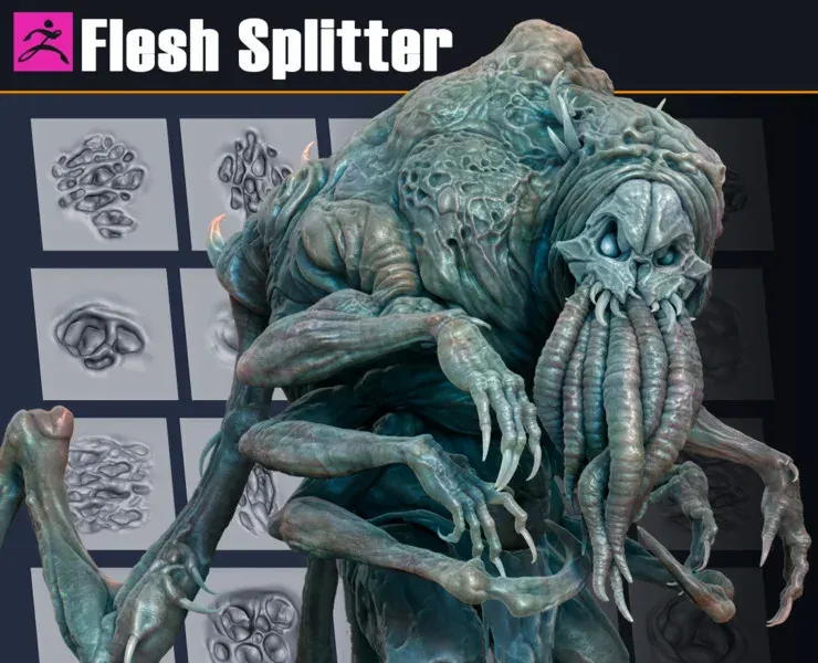 Flesh Splitter | 20 VDM Brushes for Zbrush