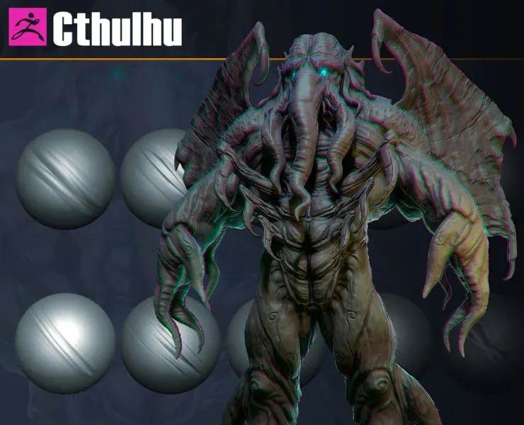 Cthulhu | 10 Organic Trim Brushes for Zbrush