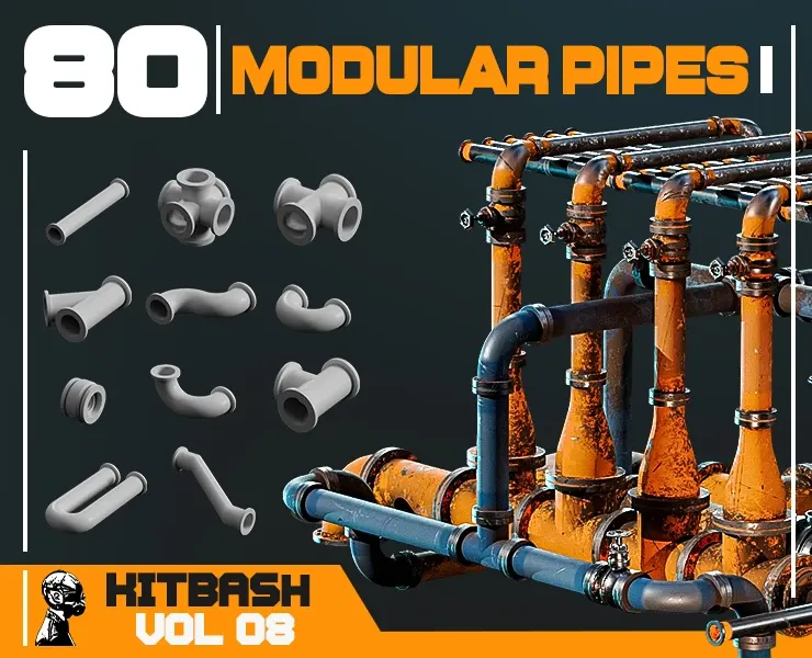 80 Modular Pipes - KITBASH - VOL 08