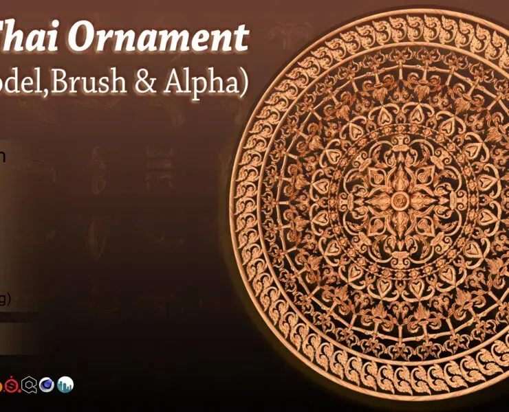 275 Thai Ornament 3D Model,alpha and Brush vol 14