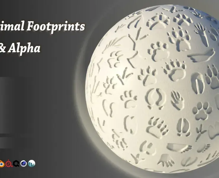 100 Animal Footprints brush & alpha