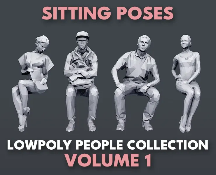 Lowpoly People Casual Sitting Pack Volume 1
