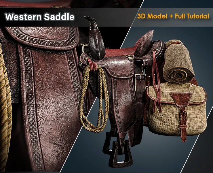 Western Saddle / Full Tutorial + 3D Model