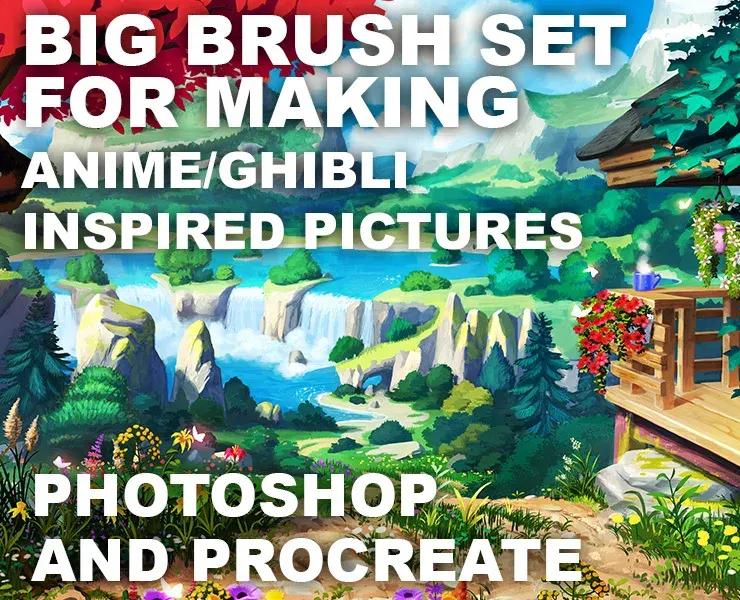 Big brush set for making Anime/Ghibli inspired Pictures